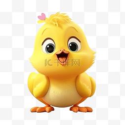 卡通小鳥图片_复活节快乐与可爱的小鸡有趣的黄