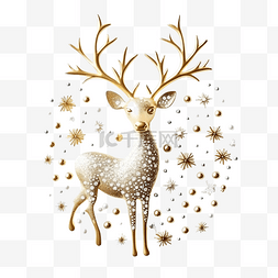 金鹿图片_金鹿和雪花的圣诞装饰