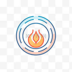火焰圆形图标图片_圆形火焰的设计 向量