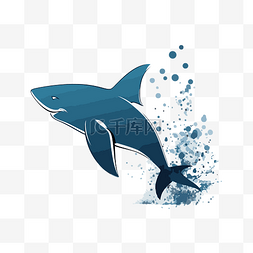 剪影鲨鱼 向量
