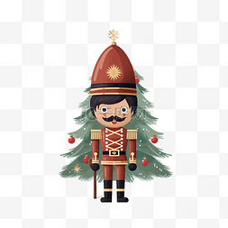 士兵卡通帽子图片_圣诞快乐庆祝活动可爱的胡桃夹子