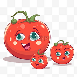西红柿剪贴画快乐西红柿家庭脸的