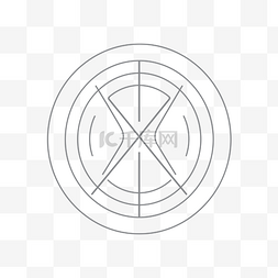 x 形状的圆形轮廓设计 向量