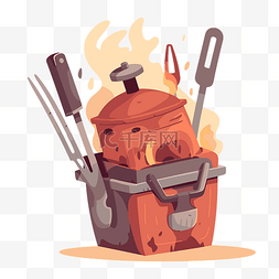 火烧烤工具图片_烧烤工具 向量