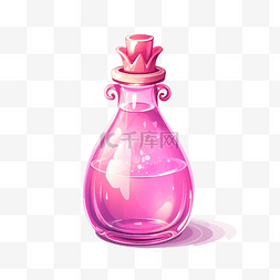 瓶子里的粉色药水插画gui元素