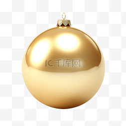金属风格图标图片_金属金色圣诞球