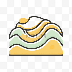 柔和黄色背景图片_黄色和绿色的冰淇淋，上面有波浪