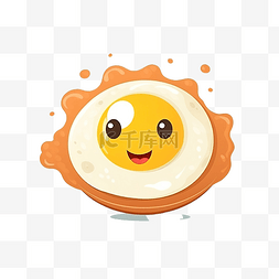 可愛的煎蛋插畫