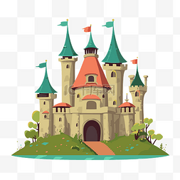 城堡剪贴画卡通风格的城堡在此平