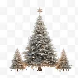 3d 渲染圣诞树，圣诞树上有一颗闪