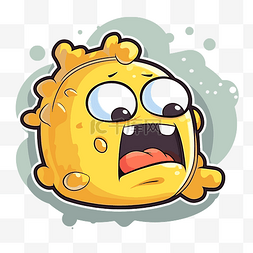 黄色卡通细菌图片_卡通黄色细菌怪物 向量