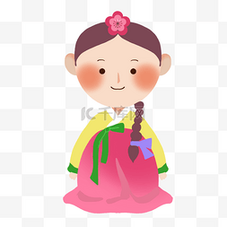 人物古代女性图片_韩国新年传统服饰