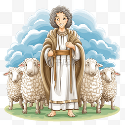 神与羊插画