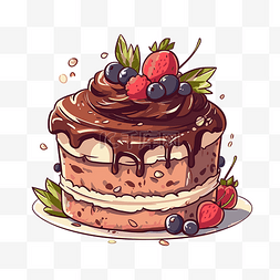 蛋糕剪贴画图片_蛋糕剪贴画 蛋糕上面有巧克力和