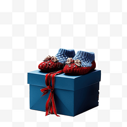 圣诞礼品盒和红袜子