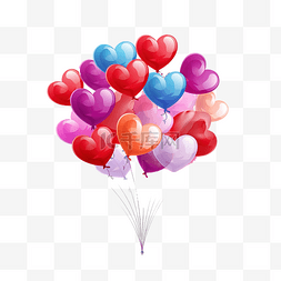 糖果礼物插画图片_心形插画形式的气球