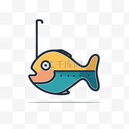 鱼线性图片_线性鱼图标矢量图和 торовл