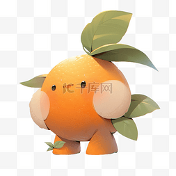 水果卡通人物图片_水果卡通人物橙色水果