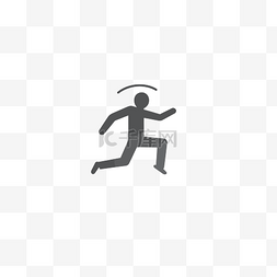 灰色背景上的跑步者图标 向量