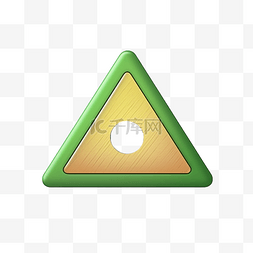 卡通绿色按钮图片_绿色卡通三角木按钮