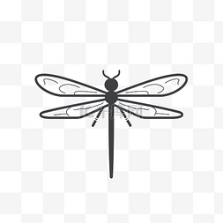 房费蜻蜓图片_白色背景上绘制的黑蜻蜓图像 向