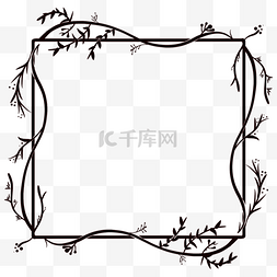 植物花纹边框图片_相框黑色复古简约花纹装饰古典古