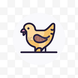 简单的食品背景图片_背景为黄色的鸡图标 向量