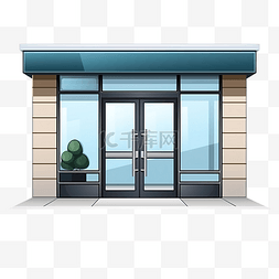 彩色门窗图片_商店前门墙写实风格门窗户外建筑