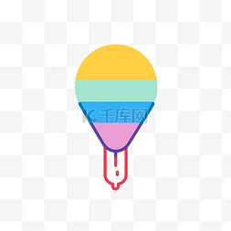 彩虹热气球图标图片_用于平面设计的热气球图标插图 