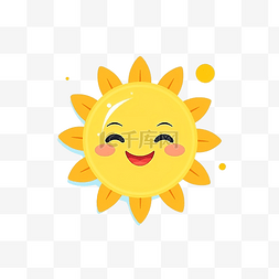 涂鸦太阳素材图片_平面风格的太阳卡通