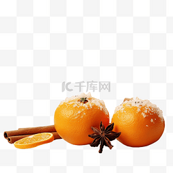 橙子和橙汁图片_圣诞香料和橙子