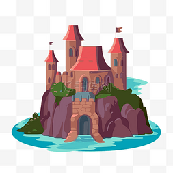 卡通城堡简单ai图片_简单的城堡剪贴画卡通海洋城堡 