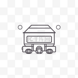 自卸式货车图片_灰色背景上的火车线图标 向量