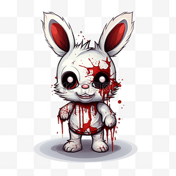 卡通兔子卡通框图片_可爱的僵尸兔子矢量图的巫毒娃娃