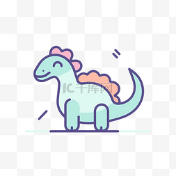 动物界面设计图片_侧面有粉红色的恐龙动物的平面图