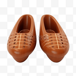 3d 棕色日本木鞋隔离