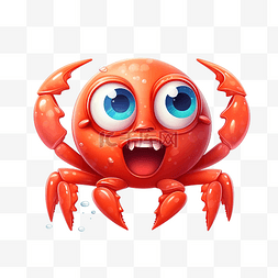 扇贝牡蛎图片_可爱的卡通螃蟹在海底动物