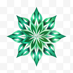 绿星花贴纸标签装饰抽象背景插图