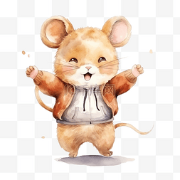 小胖卡通图片_可爱的小胖棕色涂鸦卡通老鼠角色