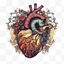 心臟卡通图片_解剖心臟 向量