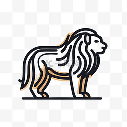 彩色狮子图片_抽象线形式的狮子图标 向量