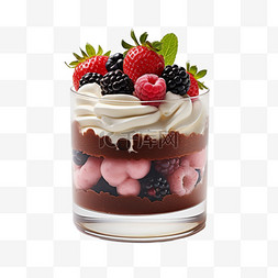 质感草莓蛋糕元素立体免抠图案