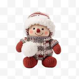 针织圣诞图片_穿着圣诞针织毛衣玩雪球的可爱布