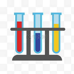 实验室化学器材图片_实验试管红黄蓝