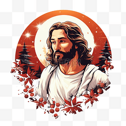节日快乐设计图片_耶稣圣诞T恤设计