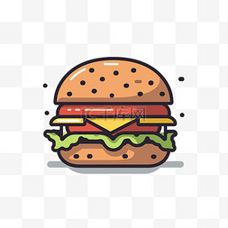 汉堡胖图片_胖汉堡平面矢量图标插画
