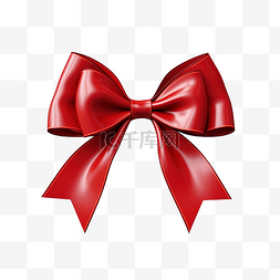 红色喜庆丝带图片_礼品盒装饰用红色蝴蝶结丝带