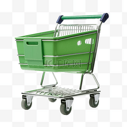 绿色塑料盒子图片_绿色采购手推车篮