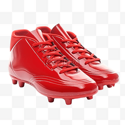 白色的足球图片_新的红色足球鞋