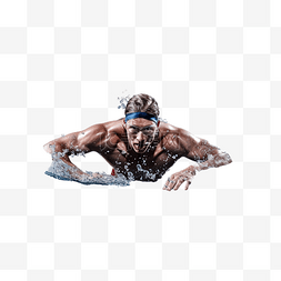 合身图片_运动员在游泳池里游泳
